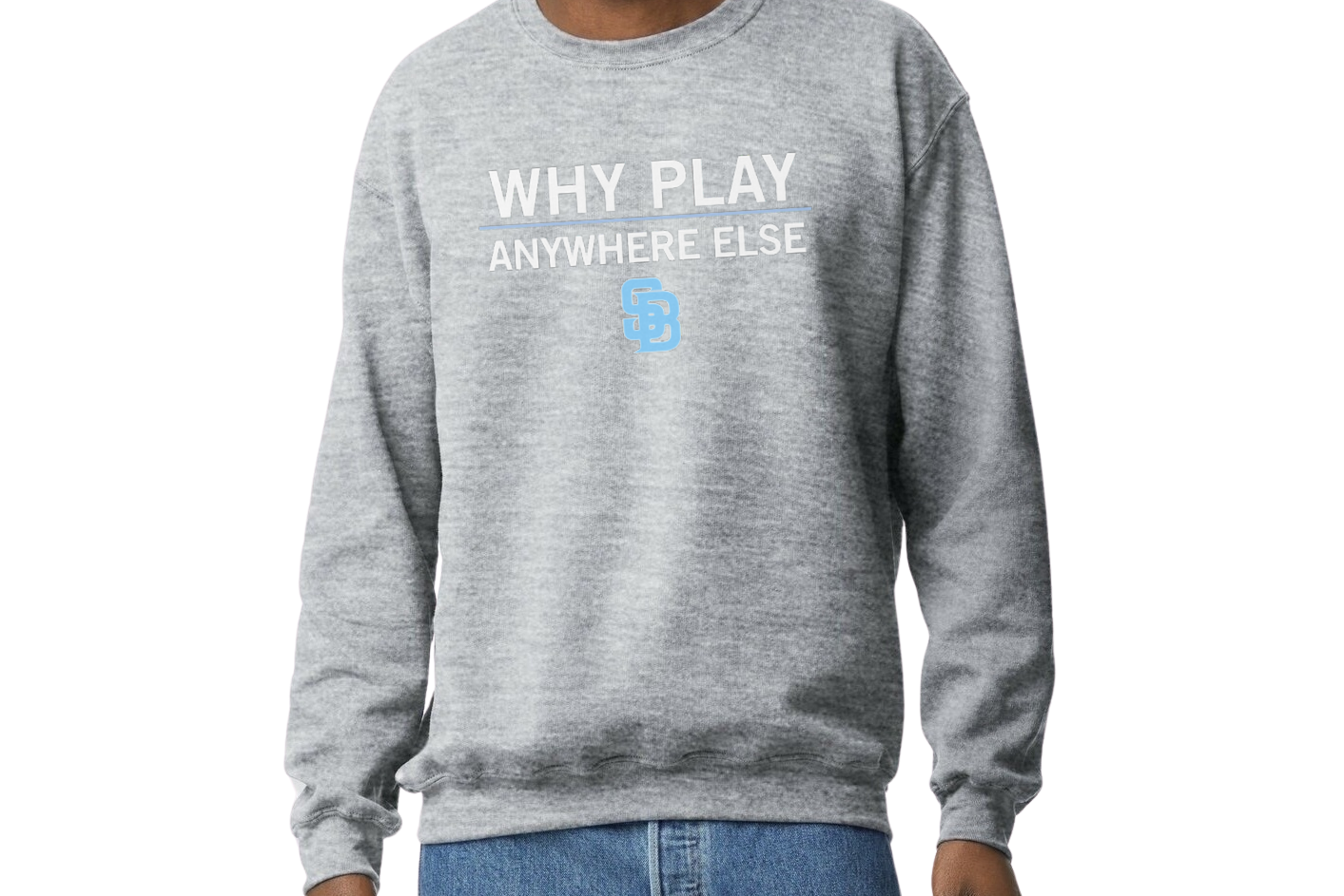 Cotton sweatshirt, Grey, why play anywhere else