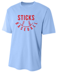 Performance Shirt, Carolina Blue Sticks baseball graphic
