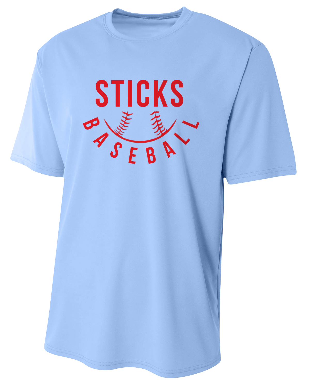 Performance Shirt, Carolina Blue Sticks baseball graphic