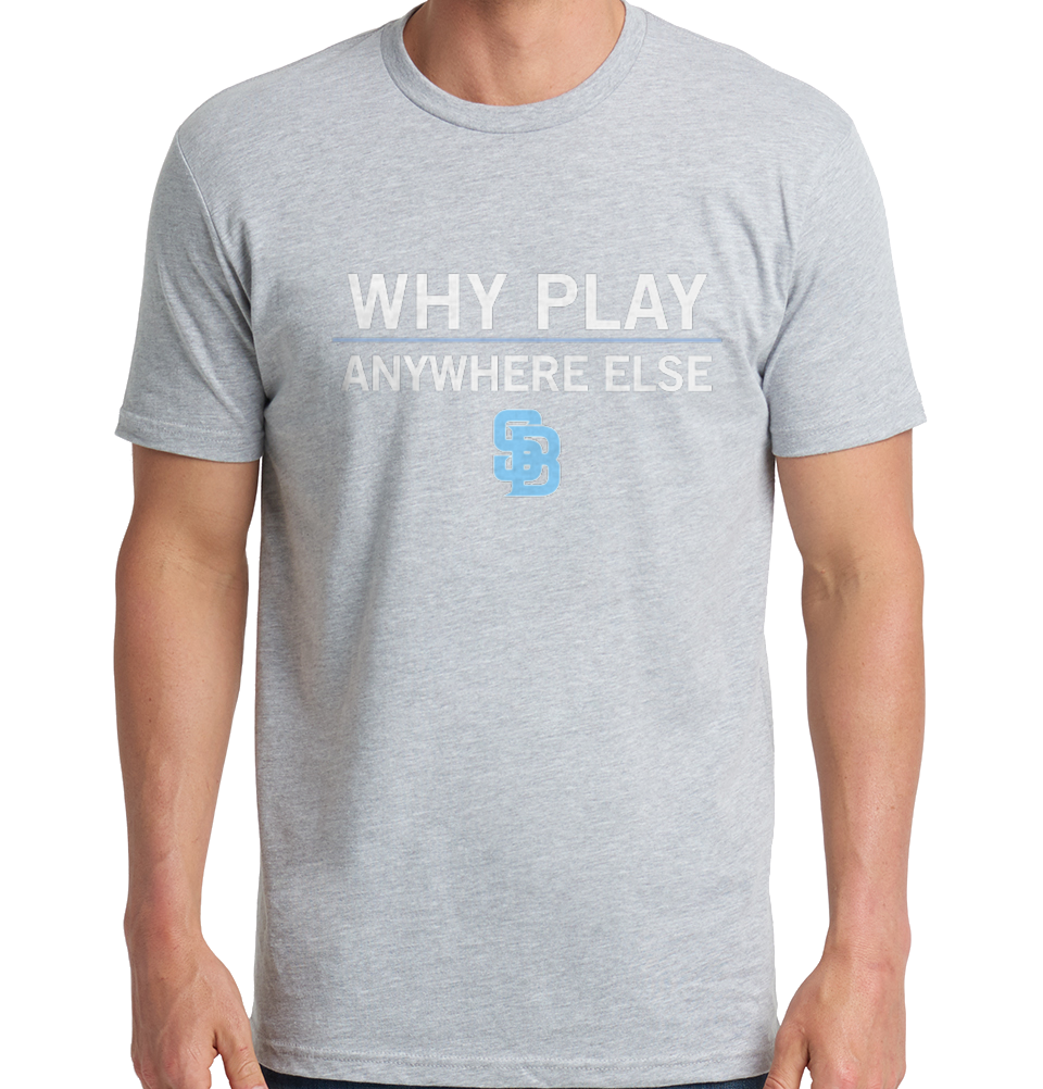 Cotton Tshirt, Grey, Why play anywhere else